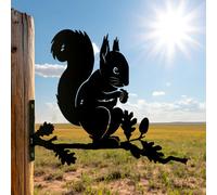 Betley Butterfly Squirrel Branch Metal Black Silhouette Tree Or Fence Mountable Decoration - 32Cm X 29Cm X 1.5Cm
