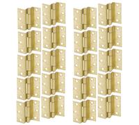 Betley Butterfly Stormproof 63mm Cranked Hinges - Brass Timber Window Caravan Shut - Yellow Passivated - 10 Pairs