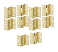 Betley Butterfly Stormproof 63mm Cranked Hinges - Brass Timber Window Caravan Shut - Yellow Passivated - 5 Pairs