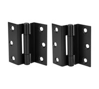 Betley Butterfly Stormproof 63mm Cranked Hinges - Zinc Plated Brass Black Timber Window Caravan Shut, 1 Pair