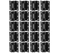 Betley Butterfly Stormproof 63mm Cranked Hinges - Zinc Plated Brass Black Timber Window Caravan Shut, 10 Pairs