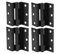 Betley Butterfly Stormproof 63mm Cranked Hinges - Zinc Plated Brass Black Timber Window Caravan Shut, 2 Pairs