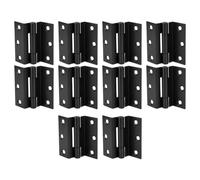 Betley Butterfly Stormproof 63mm Cranked Hinges - Zinc Plated Brass Black Timber Window Caravan Shut, 5 Pairs