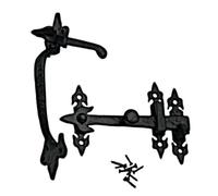 Betley Butterfly Suffolk Gate Latch, Antique Black, Cast Iron, Fleur De LYS Thumb Latch, Indoor/Outdoor, 45mm
