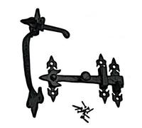 Betley Butterfly Suffolk Gate Latch Antique Black Fleur De Lys Thumb Latch Cast Iron - Indoor Outdoor - 45mm