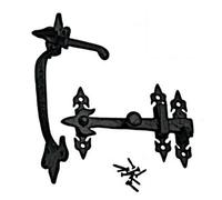 Betley Butterfly Suffolk Latch Antique Black Fleur De Lys Thumb Latch Cast Iron - Indoor/outdoor