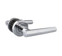 Betley Butterfly T Bar Straight Lever Latch Door Handles on Round Rose Internal Wooden Doors - Polished Chrome 125mm