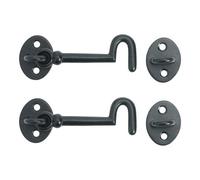 Betley Butterfly Traditional Black Cast Iron Cabin Hook And Eye Latch Pack Of 2 - 4"