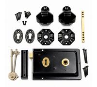 Betley Butterfly Traditional Rim Lock And Black Cast Iron Knob Set - Octagonal