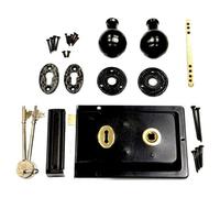 Betley Butterfly Traditional Rim Lock And Black Cast Iron Knob Set - Round
