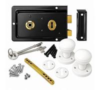 Betley Butterfly Traditional Rim Lock And White Knob Set 152mm X 102mm