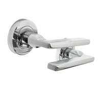 Betley Butterfly UNO Door Handle, Aluminium, Chrome, Lever on Rose, for Internal Latch Doors