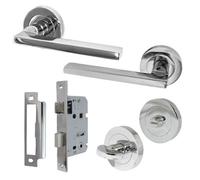 Betley Butterfly Uno Door Handle Bathroom Sets Chrome Lever On Rose Thumbturn Pack