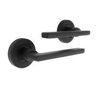 Betley Butterfly Uno Door Handle Modern Matt Black Lever On Rose Internal Latch Internal Doors Handles