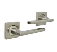 Betley Butterfly Uno Door Handle Satin Nickel Modern Lever On Square Rose Internal Latch Handles