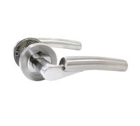 Betley Butterfly Verona Lever On Rose Door Handles, Duo Chrome Satin Lever Latch Rose Door Handle, Ideal for Internal Wooden Doors for Home and Office
