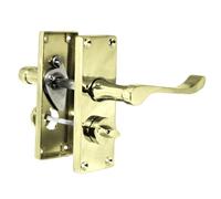 Betley Butterfly Victorian Door Handles Brass Scroll Lever Privacy Internal Latch Bathroom Handle 118 x 40mm Modern Home & Office Wooden Doors