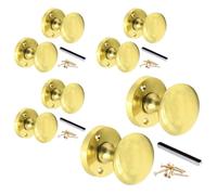 Betley Butterfly Victorian Mortice Door Knobs, Polished Brass, 4 Pairs Internal Round Sprung Door Knob 56mm