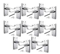 Betley Butterfly Victorian Scroll Door Handles - 8 Pairs Polished Chrome Internal Door Handles on Backplate, Silver Lever Latch Handles Set, Universal Fit for Interior Wooden Doors