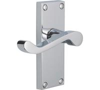 Betley Butterfly Victorian Scroll Lever Latch Handle, Aluminium, Chrome, 115mm, for Doors and Cabinets