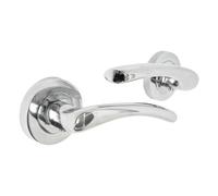 Betley Butterfly Zena Door Handle Chrome Lever On Rose Internal Latch Handles
