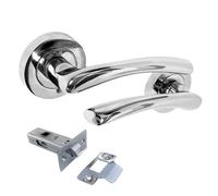 Betley Butterfly Zena Door Handle Modern Design Chrome Lever On Rose Internal And Latch