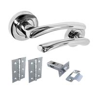 Betley Butterfly Zena Door Handle Modern Design Chrome Lever On Rose Internal And Latch And Hinges