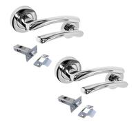 Betley Butterfly Zena Door Handle Modern Design Chrome Lever On Rose Internal + Latch - 2 Pairs