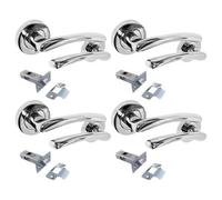 Betley Butterfly Zena Door Handle Modern Design Chrome Lever On Rose Internal + Latch - 4 Pairs