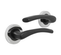 Betley Butterfly Zena Door Handle Modern Design Matt Black Lever On Chrome Rose Internal Latch Handles