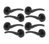Betley Butterfly Zena Door Handle Modern Design Matt Black Lever On Rose Internal Latch Handles - 4 Pairs