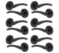 Betley Butterfly Zena Door Handle Modern Design Matt Black Lever On Rose Internal Latch Handles - 6 Pairs