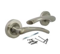 Betley Butterfly Zena Door Handle Modern Design Satin Nickel Lever On Rose Internal Latch Handles