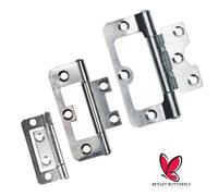 Betley Butterfly Zinc Plated Cupboard And Cabinet Door Hinges - 75mm Flush - 10 Pairs