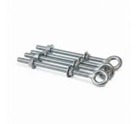 Betley Butterfly Zinc-Plated Welded Eye Bolts With 2 Nuts And 2 Washers - 10" / 250mm - Pack Of 4