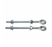 Betley Butterfly Zinc-plated welded eye bolts with 2 nuts and 2 washers - 10 inch / 250mm, Pack of 2, Pack of 2