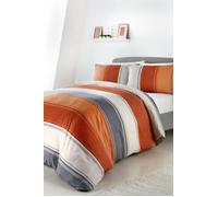 'Betley' Classic Wide Stripe Duvet Cover Set Fusion Light Brown Single