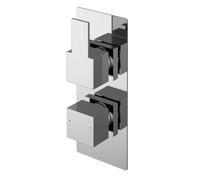 Betley Contemporary Bathroom Twin Concealed Thermostatic Shower Valve with Lever Handle, 215mm, Chrome - Balterley