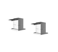 Contemporary Square Deck Mounted 3/4" Chrome Side Valves - Chrome