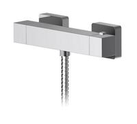 Betley Modern Bathroom Wall Mounted Square Thermostatic Bar Shower Valve With Bottom Outlet - 55mm X 275mm, Chrome By Balterley