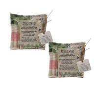 BetLight 2PCS Mini Prayer Quilt with Cross Inside, Inspirational Patchwork Square, 10.6 x 10.6 cm/Vintage Pattern