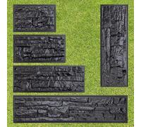 BETONEX 5 pcs ABS 2mm Plastic Molds for Concrete Plaster Wall Stone Cement Tiles Concrete Mould - Wall Cement Flagstone Mold Limestone Plaster Molds for Walls - Brick Stone Veneer Mold