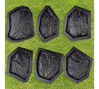 Betonex 6 pcs Flagstone Molds ABS 2mm Cement Mold - Paver Mold Reusable, Paving DIY Stepping Stone Mold - Casting Pathmaker Garden Pathmate Pavement Precast Concrete Molds and Forms Walkway