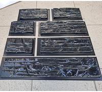 BETONEX 7 pcs ABS 2mm Flagstone Limestone Natural Stone Mold Plastic Cement Molds Cement Wall Mould Concrete Tile Brick DIY Forms - De Pared Moldes para Cemento Rock Molds for Concrete Prensa