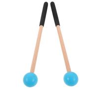 BETOOKY 1 Pair Wooden Percussion Mallets with Blue Handles - Marimba Xylophone Drumsticks for School Performance and Home Music Practice