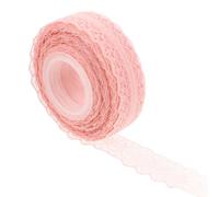 BETOOKY 1 Roll Decorative Trim Lace Ribbon Easy to Tie and Secure Versatile Use Elegant Intricate Lace Pattern Romantic Pink Ribbon for DIY Crafts and Birthdays