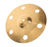 BETOOKY 10 Inch Alloy Crash Cymbal with Perforated Holes, Lightweight and Dynamic Performance Enhancement, Bright Gold Finish Suitable for Electronic Music and Rock Practice