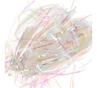BETOOKY 100g White Iridescent Plastic Basket Filler Shred, 3mm Crinkle Cut Shredded Packing Material for Boxes and Party Decoration