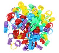 BETOOKY 100pcs Abs Plastic Bird Leg Bands Rings Readable Numbered Multi-functional Identification for Racing Pigeons and Parrots Lightweight Foot Rings for Poultry Operations Random Color