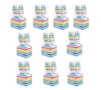 BETOOKY 10pcs Bunny Shape Easter Treat Boxes Made of Paper with Handle, Cute and Reliable Candy Packaging, for Easter Party Supplies and Spring Decorations